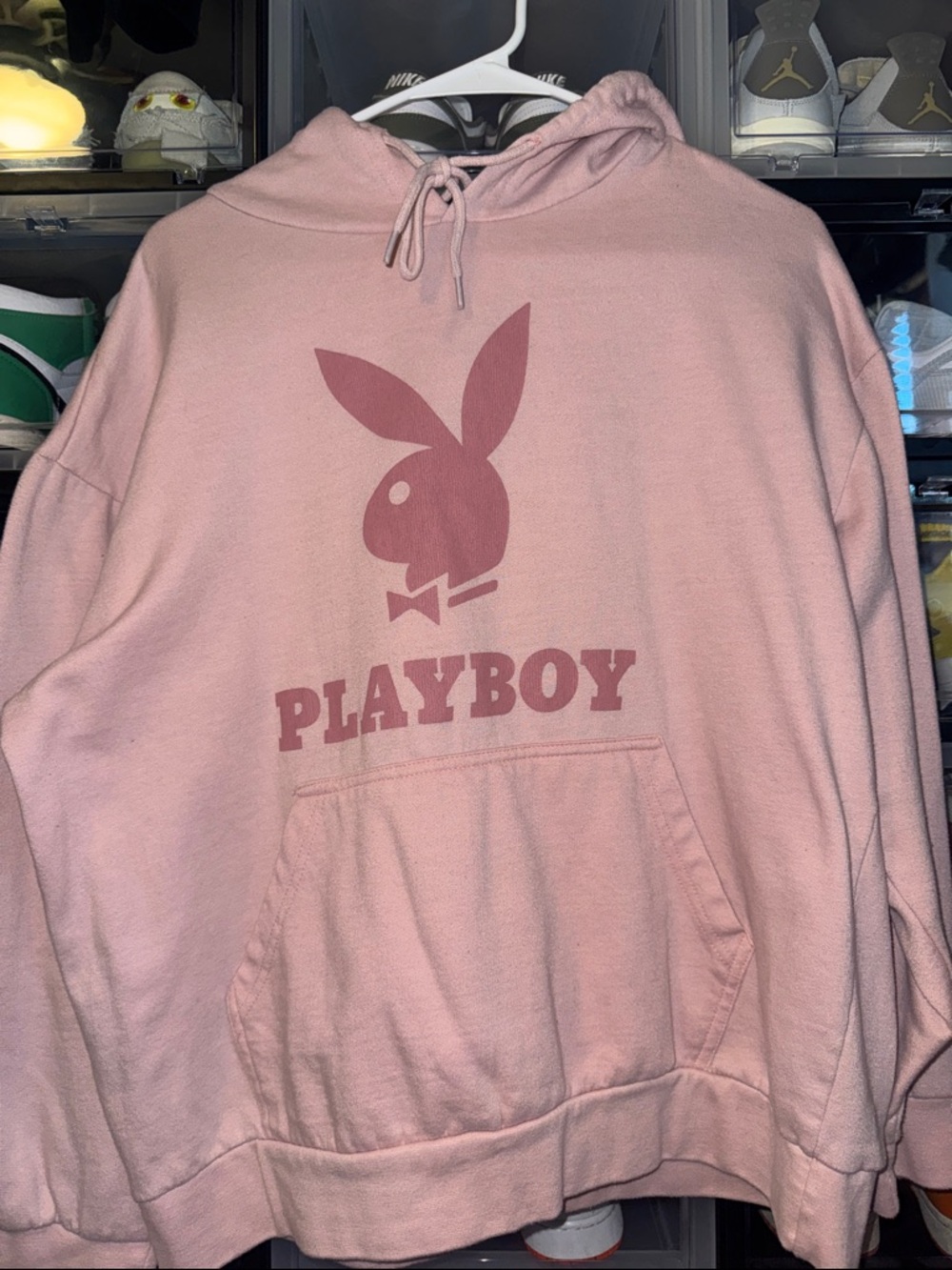 PLAYBOY Dusty Pink Logo Pullover Hoodie